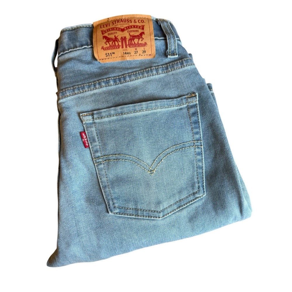 Levi 511 Youth Boys Jeans Light Blue Size 14 Regular 27x29 Kids